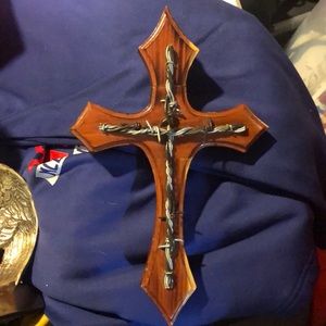 Cross with barb wire